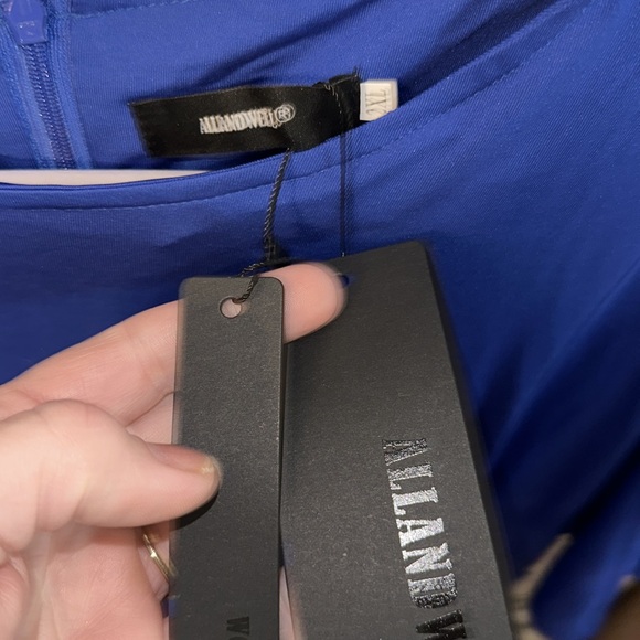 NWT allandwell royal blue short sleeve midi length dress with tie zipper size 2x - Picture 3 of 7